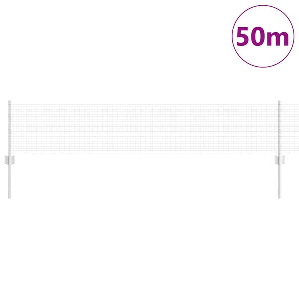 vidaXL Hek met Paal Zilver 0,4 x 50 m Staal