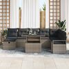 vidaXL Tuin Sofa Set met kussen met opslag 9 pcs Grijs Poly riet