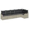 vidaXL Tuin Sofa Set 6 st Lichtgrijs poly rattan