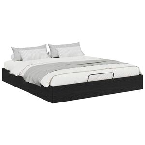 vidaXL Ottoman Bedframe met opslag Zwarte Eik 203 x 180 x 25 cm