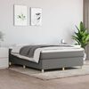vidaXL Boxspring bed stof donkergrijs 140x190 cm