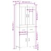 vidaXL Hoge kast 69,5x34x180 cm bewerkt hout betongrijs