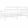 vidaXL Bedframe voor een daybed Wit 90 x 190 cm Gepoedercoat staal