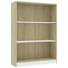 vidaXL Boekenkast 80x24x108 cm bewerkt hout wit en sonoma eikenkleurig