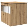 vidaXL Hondenbench 64,5x80x71 cm bewerkt hout artisanaal eikenkleur