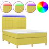 vidaXL Boxspring met matras en LED stof groen 140x190 cm