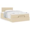 vidaXL Ottoman bed met matras 120x200cm stof crèmekleurig
