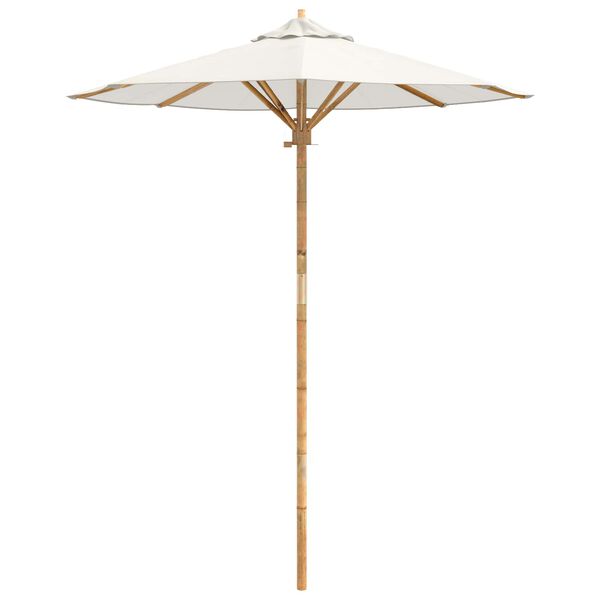 vidaXL Tuinparasol Cr&egrave;me Wit &Oslash; 270 x 260 cm Bamboe