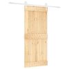 vidaXL Schuifdeur 90 x 210 cm Massief Grenenhout (Niet-Behandeld)