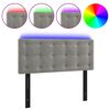 vidaXL LED Hoofdbord Lichtgrijs 100x5x78/88 cm Fluweel