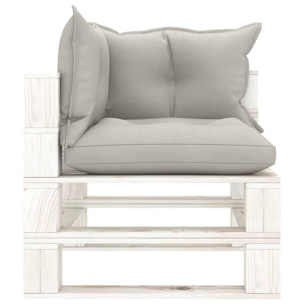 vidaXL 4-delige Loungeset met taupe kussens pallet hout