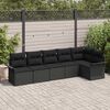 vidaXL Tuin Sofa Set met kussen 6 pcs Zwart poly rattan