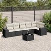 vidaXL 7-delige Loungeset met kussens poly rattan zwart