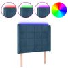 vidaXL Hoofdbord LED 93x16x118/128 cm fluweel donkerblauw