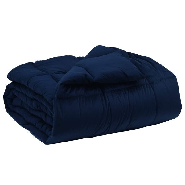 vidaXL Winter Dekbed Gekwilt Donkerblauw 200 x 220 cm Microfiber