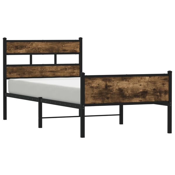 vidaXL Bedframe zonder matras hout gerookt eikenkleurig 90x200 cm