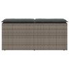vidaXL Tuinbank met kussen 110x40x44 cm poly rattan grijs