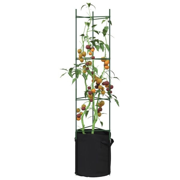 vidaXL Tomatenkooien met plantenzak 4 st 154 cm staal en polypropeen
