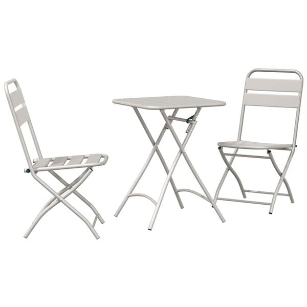 vidaXL Bistroset 3 pcs Beige Staal