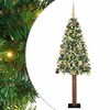 vidaXL Slanke Kerstboom Groen 180 cm PVC en massief dennenhout