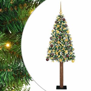 vidaXL Slanke Kerstboom Groen 180 cm PVC en massief dennenhout