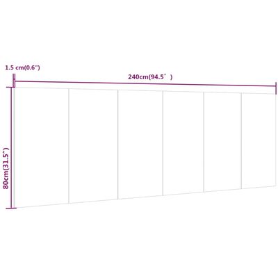 vidaXL Hoofdbord wandmodel 240x1,5x80 cm bewerkt hout wit