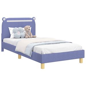 vidaXL Bedframe voor kinderen met hoofdbord Jeans Blauw 90 x 200 cm