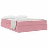 vidaXL Opbergbed met matras met matras Roze 140 x 190 cm Fluweel