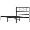 vidaXL Bedframe met hoofdbord metaal zwart 80x200 cm