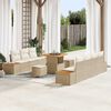 vidaXL Tuinbankenset met kussen met opslag 10 pcs Beige Poly riet