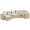 vidaXL 7-delige Loungeset met kussens poly rattan beige