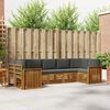 vidaXL Sofa-Sets 7 pcs Natuurlijk en Antraciet Massief Acaciahout
