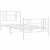 vidaXL Bedframe met hoofd- en voeteneinde metaal wit 90x200 cm