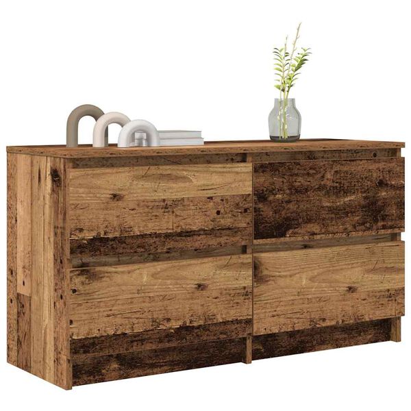 vidaXL Tv-meubel 100x35x54 cm bewerkt hout oud houtkleurig
