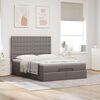 vidaXL Ottoman bed met matras 140x190cm stof taupe