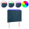 vidaXL Hoofdbord LED 93x16x118/128 cm fluweel donkerblauw