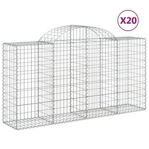 vidaXL Schanskorven 20 st gewelfd 200x50x100/120 cm ijzer