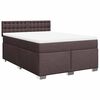 vidaXL Boxspring met matras stof donkerbruin 140x190 cm