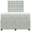 vidaXL Boxspring met matras fluweel lichtgrijs 120x190 cm
