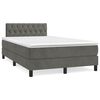 vidaXL Boxspring met matras en LED fluweel donkergrijs 120x190 cm