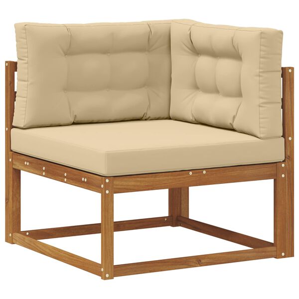 vidaXL Buiten bankenset met kussen 7 pcs Natuurlijk en Beige