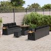 vidaXL Tuinbankenset met kussen 13 pcs Zwart poly rattan