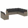 vidaXL 9-delige Loungeset met kussens poly rattan grijs