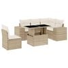 vidaXL 6-delige Loungeset met kussens poly rattan beige
