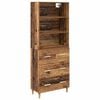 vidaXL Hoge kast Oud Hout 69,5 x 32,5 x 180 cm Bewerkt hout