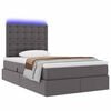 vidaXL Opbergbed met LED met matras Grijs 120 x 200 cm Nep Leer