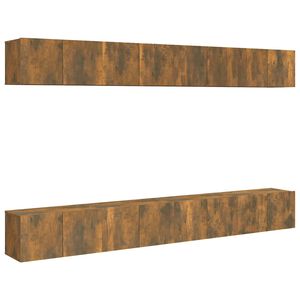 vidaXL Tv-meubelen 8 st 60x30x30 cm bewerkt hout gerookt eikenkleurig