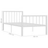 vidaXL Bedframe metaal wit 90x200 cm