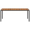 vidaXL Tuintafel 190x90x75 cm poly rattan en acaciahout zwart