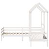 vidaXL Kinderbed met huisje en bankje massief grenenhout wit 90x200 cm